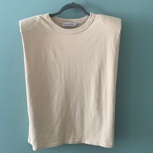 Padded cream/tan shirt. Size small.